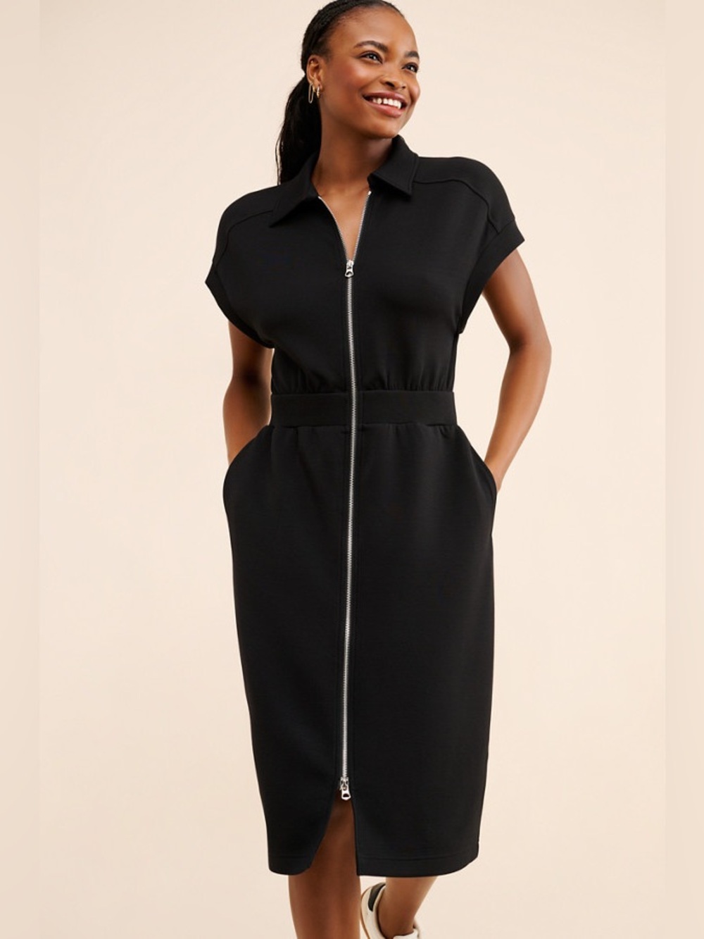 Varley Louisa Short Sleeve Zip Through Dress X-Small